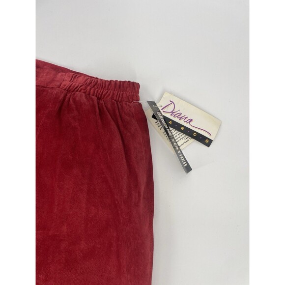 Vintage 90s Boho Western Cowgirl Rodeo Indie Sleaze Red Suede Fall Winter Skirt - Picture 3 of 15